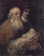 REMBRANDT Harmenszoon van Rijn Simeon with the Christ Child in the Temple Sweden oil painting artist